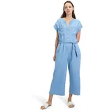 Betty & Co Betty&Co Overall Damen mit aufgesetzten Taschen (1-tlg) Nahtführung blau XL (44)
