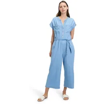 Betty & Co Betty&Co Overall Damen mit aufgesetzten Taschen (1-tlg) Nahtführung blau XL (44)