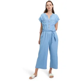 Betty & Co Betty&Co Overall Damen mit aufgesetzten Taschen (1-tlg) Nahtführung blau XL (44)