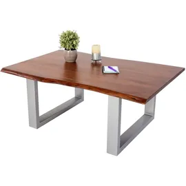 Sam Couchtisch Braun, Grau, Holz, Echtholz,Akazie, Rechteckig,Rechteckig, U-Form, 110x43x75 cm Wohnzimmer, Wohnzimmertische, Couchtische