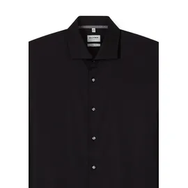 Olymp Businesshemd OLYMP Level Five body fit, Herren, Gr. 43, N-Gr, schwarz, 97% Baumwolle, 3% Elastolefin, Hemden, mit extralangem Arm