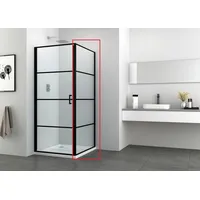 SANOTECHNIK Duschwand »Elite Black Fixglas«, schwarz, H:195cm, Duschwände, 88,5-90