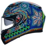 AGV K3 Rossi Winter Test 2018, Integralhelm - Schwarz/Blau/Grün/Rot - L