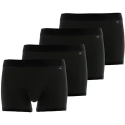 GÖTZBURG Herren Boxershorts, 4er Pack - X-lastic, Unterwäsche, Unterhosen, Logo, einfarbig Schwarz M