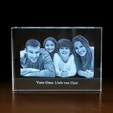 2D Gelasertes Foto im Querformat Glasblock - Personalisiertes Kristall foto in Glas gelasert 2D - Einzigartiges Erinnerungsstück für geliebte Menschen - Personalisierte geschenke - 140x100x35 mm