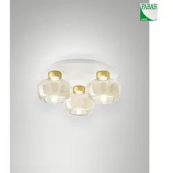 Fabas Luce LED Deckenleuchte KINO, 3-flammig, 36W, 3000K, 3900lm, IP20, dimmbar, cognac FAB-3767-65-365