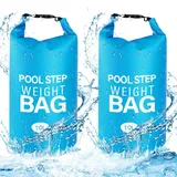 Pool-Stufengewichte, Pool-Treppengewichte, Poolleiter-Gewichte für oberirdische Pools, 10 L x 2 Stück, wasserdichte Sandsäcke für Pool-Stufen, für oberirdische und unterirdische Poolstufen, einfaches