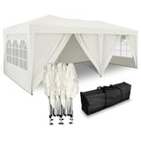 Kronenburg Faltpavillon wasserdicht Pavillon mit 6 Seitenteilen, Gartenzelt, 3x6 m - mit UV Schutz 50+, Champagner