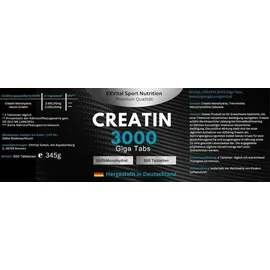 Exvital Creatin Monohydrat 3000 Tabletten 345 g