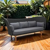 Cane-line Peacock Wing Loungesofa teak/rope/natur/dunkelgrau