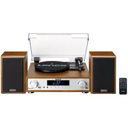 HiFi Stereoanlage mit Plattenspieler Dab+ und Bluetooth Mc-160Wd holzoptik