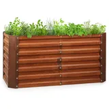 Blumfeldt Rust Grow Hochbeet Gartenbeet verzinktes Stahlblech Rost-Finish Rostrot