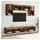 vidaXL TV Wand Einheiten mit LED 6 pcs Altholz Holzwerkstoff