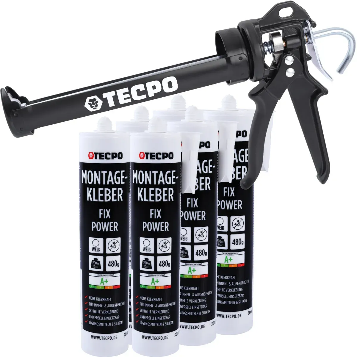 6x TECPO Universal Montagekleber Ultra FIX Power Baukleber 480g...