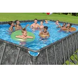 BESTWAY Winterfestes Frame Pool APX365 Komplett-Set mit Sandfilteranlage 732 x 366 x 132 cm marmor-optik eckig