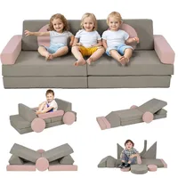 Aiyaplay Spielsofa, Grau, Kunststoff, 69x49x150 cm, Kinder- & Jugendzimmer, Kindermöbel, Kindersitzmöbel & -tische, Kindersessel & -sofas