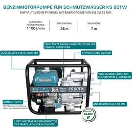 Könner & Söhnen Wasserpumpe für Abwasser KS80TW Abwasserentsorgung Schmutzwasserpumpe