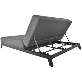 Home Deluxe Sonnenliege Grau, Naturmaterialien, 144x38x203 cm, Gartenmöbel, Gartenliegen