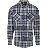 URBAN CLASSICS Checked Roots Hemd Dark Blue / White