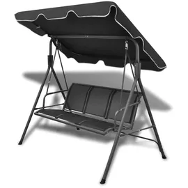 vidaXL Hollywoodschaukel mit Dach schwarz  3-Sitzer