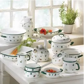 RIESS Fleischtopf mit Deckel 18 cm Gmunder Streublumen