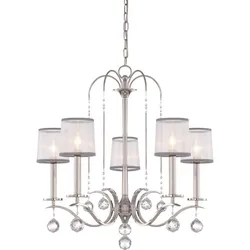 Whitney Kronleuchter mit 5 Lichtern - Imperiales Silber