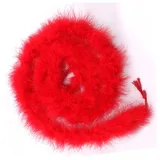 Yurosiay Federboa Flauschige 200cm Feder-Girlande Feder-Schal zum Nähen Federstola Handgefertigte Federschal Girlande Kostüm-Accessoire Karneval Party Halloween Weihnachten Dekoration Rot