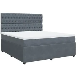vidaXL Boxspringbett 180 x 200 cm Dunkelgrau