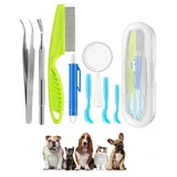 LEEQ Zeckenzange 9 In 1 Set Mit Etui, Zeckenzange Mensch Zeckenzange für Hunde, Zeckenkarte Komplettset Zum Entfernen Von Zecken für Mensch Hund Kinder (mit Aufbewahrungsbox)