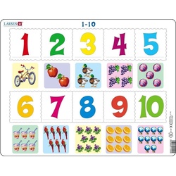 Larsen Puzzle Puzzle - Zählen 1-10, Puzzleteile