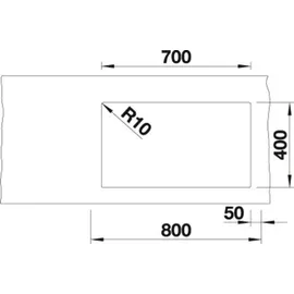 Blanco Subline 700-U Level felsgrau + Handbetätigung + InFino