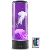 ZEUOPQ LED Dekolicht LED Fantasy Quallen Lavalampe – Runde echte Quallen Aquarium Lampe, 7 Farben 4 Lichtmodi,Quallen Aquarium Stimmungslicht