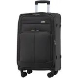 BEIBYE Leichter Stoffkoffer Kofferset Trolley Außentaschen Dehungsfuge mehr Stauraum mit Zahlenschloss (Coffee, XL)