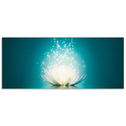 Artland Küchenrückwand »Magie der Lotus-Blume«, (1 tlg.), Alu Spritzschutz mit Klebeband, einfache Montage Artland blau