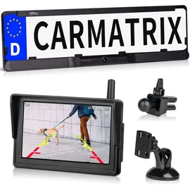 CARMATRIX Rückfahrkamera HD Solar Funk mit 5" Monitor