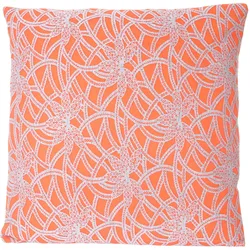 Deko-Kissen Barock, Sofakissen Zierkissen mit F√ollung, orange 45x45cm