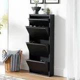 [en.casa] Sokndal 50 x 118 x 15 cm schwarz / schwarz