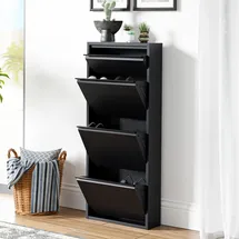 [en.casa] Sokndal 50 x 118 x 15 cm schwarz / schwarz