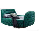 Xlmoebel Bett Chesterfeld Schlafmöbel Doppelbett Grünes Rundbett mit Hebefunktion (1-tlg., Bett), Hergestellt in Europa grün