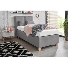 Westfalia Schlafkomfort Boxspringbett 90 x 200 cm H2 Grau