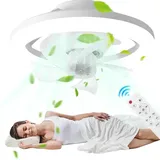 Asslye Deckenventilator mit Beleuchtung, RGB farbenfroh Deckenventilator mit Fernbedienung, 360° Drehbar Deckenlampe mit Ventilator, Timer Leise Ventilator lampe für Schlafzimmer Wohnzimmer