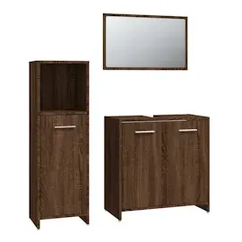 vidaXL Badmöbel-Set 3-tlg. Eiche
