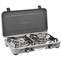 BRUNNER Gaskocher BRUNNER POWERKOOK Camping Gaskocher 2-flammig + Regler + Schlauch, (30mbar - Mit Gasregler + Gasschlauch) 30mbar - Mit Gasregler + Gasschlauch