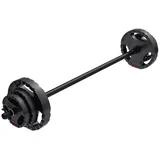 GORILLA SPORTS Langhantel Set 20 kg, inkl. Hantelscheiben, Langhantelstange 130 cm, Hantelset