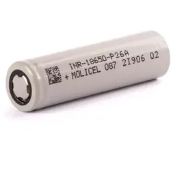 Molicel INR18650-P26A 2600mAh - 3,6V – 3,7V Flat Top 35A ungeschützt