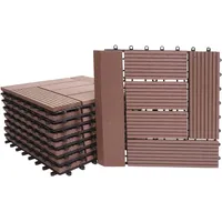 Mendler WPC Bodenfliese Rhone + Abschluss, Holzoptik Balkon/Terrasse, 11x
