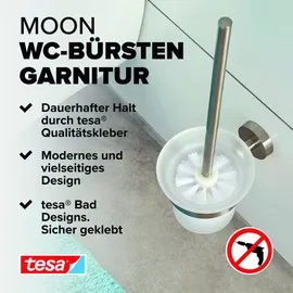 Tesa WC-Bürstengarnitur Moon Edelstahloptik