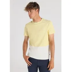 Victorio & Lucchino, V&L für Herren. 650417225 T-Shirt mit kurzen Ärmeln, Blockdruck, gesticktes Logo, gelb (3XL), Lässig, Baumwolle, Kurzar
