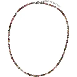 Collier FIRETTI "Schmuck Geschenk Messing Halsschmuck Halskette Edelstein", bunt (silberfarben, altrosa, grün, schwarz), Halsketten, Damen, Messing, L: 50cm B: 4mm, Made in Germany - mit Turmalin, B:4mm