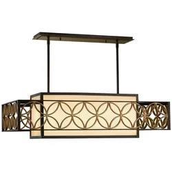 Licht-Erlebnisse Deckenleuchte JENNIBEL dunkles Bronze Beige Gold Eisen Organza LE51227